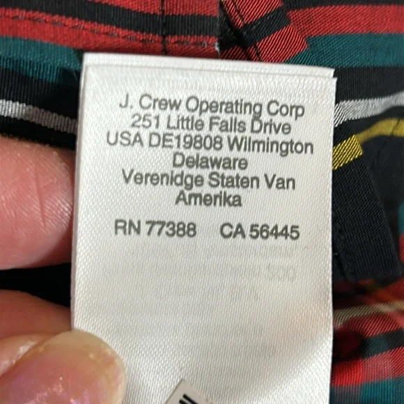 J. Crew Red, Black, Green and Gold Plaid Rhinestone Button-Down Shirt Size XL - Picture 9 of 14